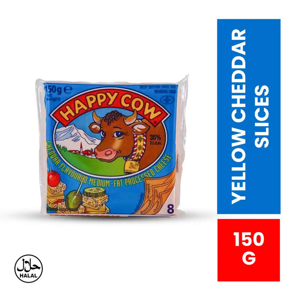 Happy Cow Cheese Yellow Cheddar slices 150g
