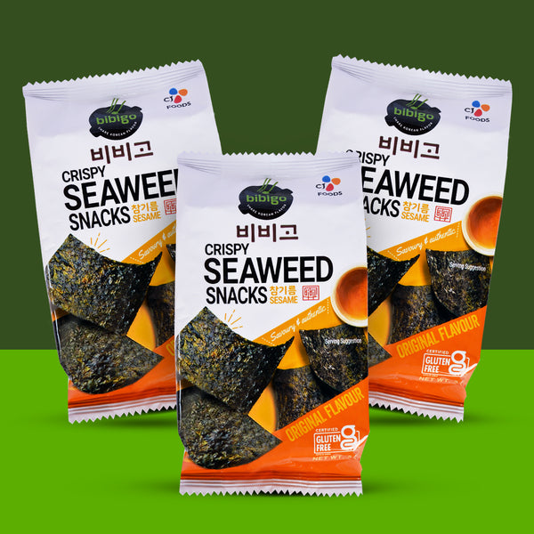 BIBIGO Crispy Seaweed Snacks Original 5g x 3 ( 3 Packs)