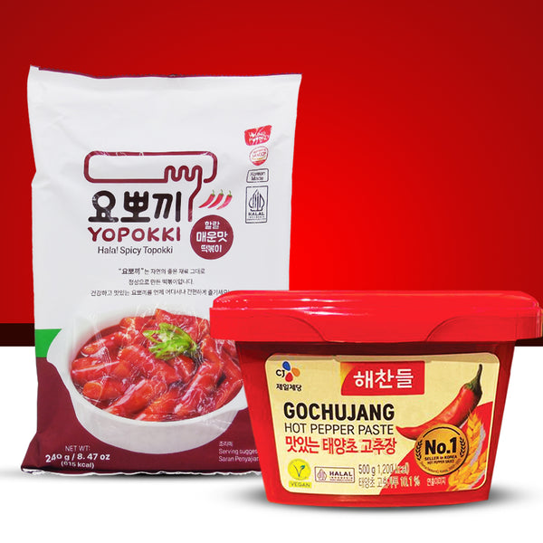 Yopokki Pouch 240gm + Gochujang Hot Pepper Paste 500gm